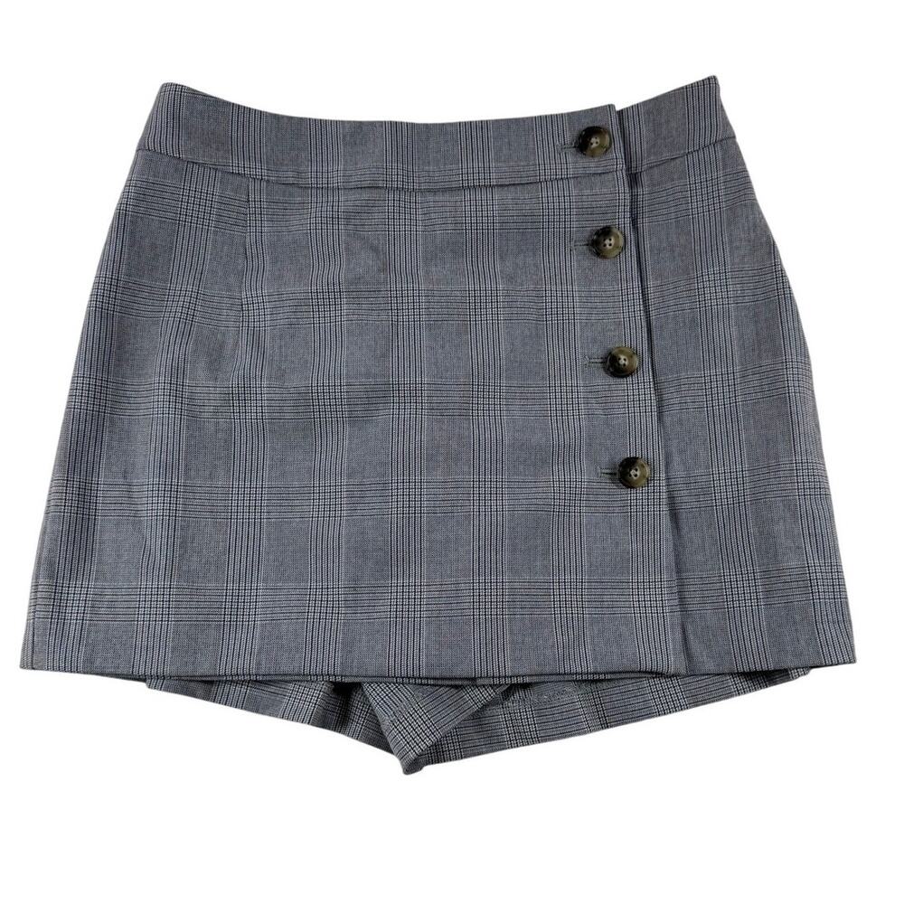 Aritzia Sunday Best Plaid Mini Skort Size 2 Gray Check Uniform Schoolgirl Preppy